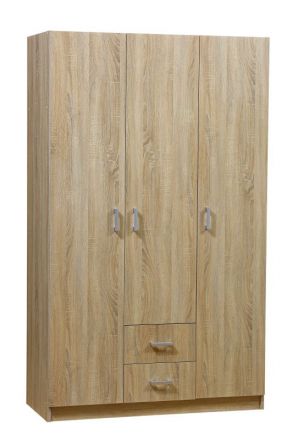 Hinged door cabinet / Wardrobe Plata 09, Colour: Oak Sonoma - 201 x 120 x 53 cm (h x w x d)