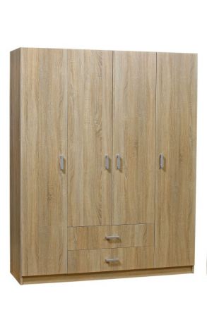 Hinged door cabinet / Wardrobe Plata 11, Colour: Oak Sonoma - 201 x 160 x 53 cm (h x w x d)