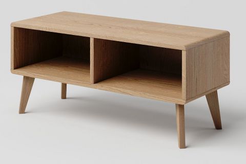 TV base cabinet solid oak natural Aurornis 51 - Measurements: 44 x 96 x 40 cm (H x W x D)