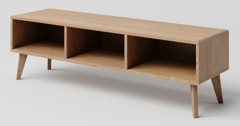 TV base cabinet solid oak natural Aurornis 54 - Measurements: 44 x 142 x 40 cm (H x W x D)