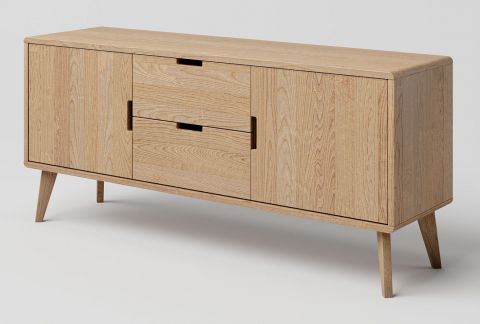 TV base cabinet solid oak natural Aurornis 59 - Measurements: 64 x 142 x 40 cm (H x W x D)