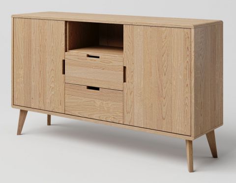 TV base cabinet solid oak natural Aurornis 61 - Measurements: 84 x 142 x 40 cm (H x W x D)
