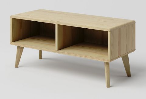TV base cabinet solid pine wood natural Aurornis 51 - Measurements: 44 x 96 x 40 cm (H x W x D)