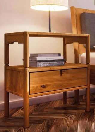 Bedside table Wellsford 06 solid oiled Wild Oak - Measurements: 64 x 60 x 36 cm (H x W x D)