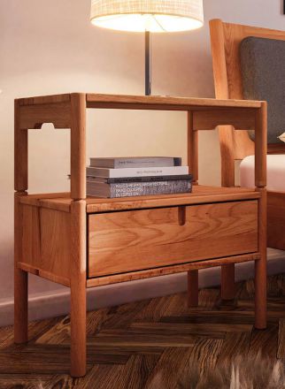 Bedside table Wellsford 06 solid beech oiled - Measurements: 64 x 60 x 36 cm (H x W x D)