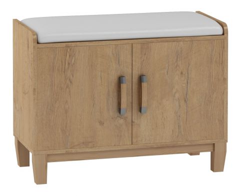 Bench with storage space / shoe cabinet Alotau 15, colour: oak - Measurements: 48 x 80 x 36 cm (H x W x D)