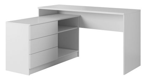 Desk Kebili 01, Colour: White - 76 x 138 x 50 cm (H x W x D)