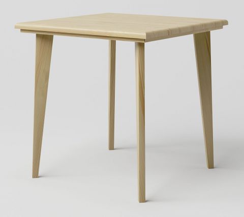 Dining table solid pine wood natural Aurornis 70 - Measurements: 80 x 80 cm (W x D)