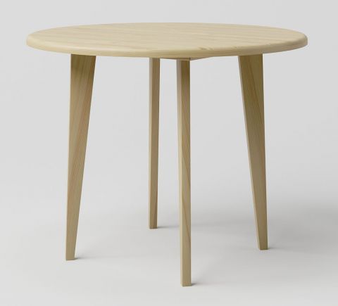 Dining table solid pine wood natural Aurornis 73 (round) - Measurements: 100 x 100 cm (W x D)