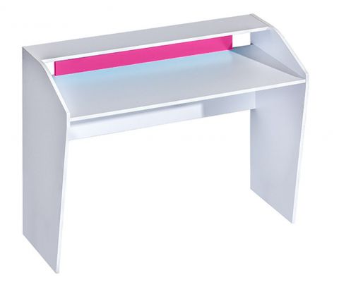 Children's room - Desk Frank 09, Colour: White / Pink - 91 x 120 x 50 cm (H x W x D)