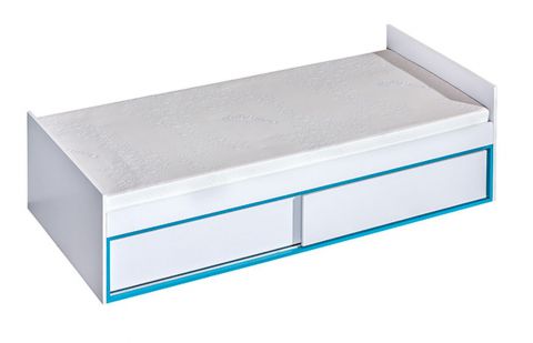 Kid bed Frank 13 incl. slatted frame, Colour: White / Blue - 90 x 200 cm (L x W)