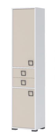 Wardrobe 25, colour: White/Cream - Dimensions: 198 x 44 x 37 cm (H x W x D)