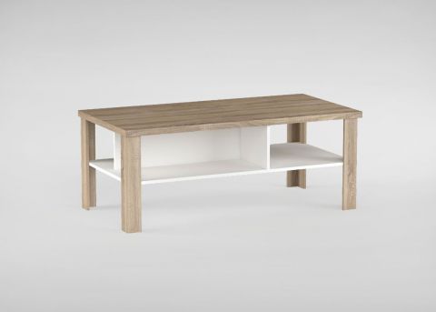 Coffee table Madryn 03, Colour: Oak Sonoma / White - 120 x 60 x 50 cm (W x D x H)
