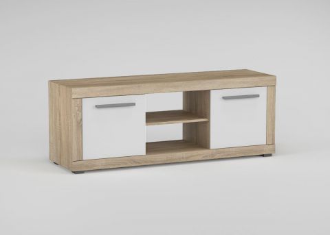 TV base cabinet Madryn 06, Colour: Oak Sonoma / white - 50 x 138 x 40 cm (H x W x D)