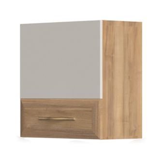 Wall cabinet Gataivai 32, Colour: Beige High Gloss / Wallnut - Measurements: 56 x 55 x 30 cm (H x W x D)