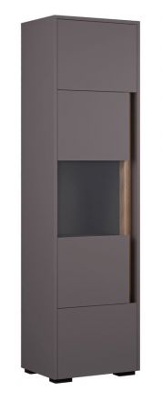 Display case Geltru 03, Colour: Oak Artisan / Grey - Measurements: 194 x 54 x 39 cm (H x W x D)