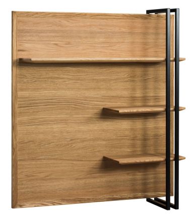 Suspended rack / Wall shelf Olinda 09, Colour: Natural, oak part solid - 109 x 100 x 27 (H x W x D)