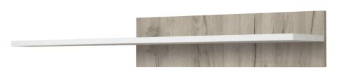 Suspended rack / Wall shelf Colmenar 04, Colour: Oak Grey / Glossy White - Measurements: 17 x 100 x 25 cm (H x W x D)