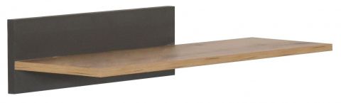 Suspended rack / Wall shelf Colmenar 04, Colour: Oak / Grey - Measurements: 17 x 100 x 25 cm (H x W x D)