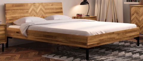 Double bed Kumeu 02 solid oiled Wild Oak - Lying area: 180 x 200 cm (w x l)