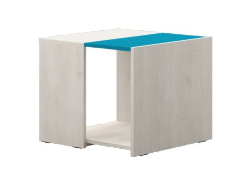 Table for Children's room Peter 07, Colour: pine white/Turquoise - Dimensions: 47 x 57 x 56 cm (H x W x D)