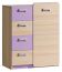 Children's room - Chest of drawers Dennis 06, Colour: Ash Purple - Measurements: 100 x 80 x 40 cm (h x w x d)