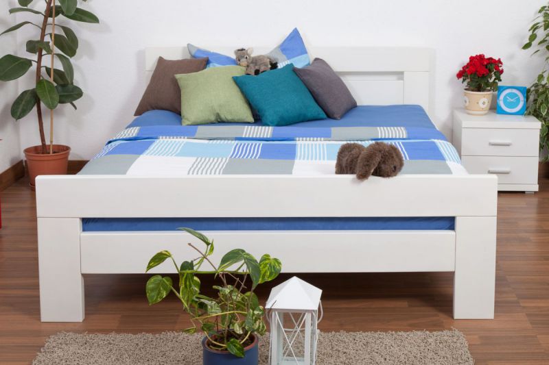 Youth bed "Easy Premium Line" K6, solid beech wood, white - 160 x 200 cm 
