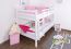 Bunk bed "Easy Premium Line" K24/n, head and foot part straight, solid beech wood, White lacquered - Lying surface: 120 x 200 cm, divisible