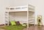 Adult bunk bed ' Easy Premium Line ® ' K15/n, solid beech wood white lacquered, convertible - lying area: 120 x 190 cm