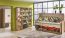 Children's room - Highboard Marcel 04, Colour: Ash Orange / Grey / Brown - Measurements: 144 x 42 x 39 cm (H x W x D)