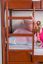 Bunk bed "Easy Premium Line" K3/h incl. trundle bed frame and cover plates, solid beech wood, cherry-coloured - 90 x 200 cm 