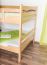 Adult bunk Bed ' Easy premium line ' K16/n, head and foot part straight, solid beech wood natural - lying surface: 120 x 190 cm, divisible