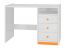 Desk Milo 01, Colour: White / Orange, Solid pine wood - Measurements: 77 x 110 x 60 cm (H x W x D)