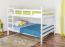 Adult bunk beds ' Easy Premium Line ® ' K16/n, head and foot part straight, solid beech wood white lacquered - lying surface: 160 x 200 cm, divisible