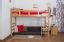 Highsleeper bed "Easy Premium Line" K14/n, solid beech wood, clearly varnished, convertible - 90 x 200 cm