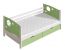 Children's bed Milo 26 incl. 2 drawers, Colour: White / Green, partial solid wood, Lying surface: 80 x 190 cm (W x L)