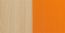 Bedside table Milo 10, Colour: Nature / Orange, solid pine wood - Measurements: 56 x 38 x 40 cm (H x W x D)