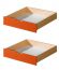 Drawer for kid bed Milo 30, Colour: Nature / Orange, solid wood- Measurements: 15 x 86 x 78 cm (H x W x D)