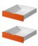 Drawer for kid bed Milo 30, Colour: White / Orange, solid wood - Measurements: 15 x 86 x 78 cm (H x W x D)