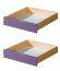Drawer for kid bed Milo 30, Colour: Nature / Purple, solid wood - Measurements: 15 x 86 x 78 cm (H x W x D)