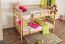 Adult bunk beds ' Easy Premium Line ' K16/n, head and foot part straight, solid beech wood natural - lying surface: 140 x 200 cm, divisible
