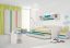 Bed frame for kid bed Peter 01, Colour: Pine White / Turquoise - lying surface: 80 x 190 cm (W x L)