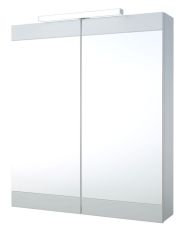 Bathroom - Mirror cabinet Eluru 02, Colour: White glossy - 70 x 60 x 14 cm (H x W x D)