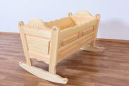 Crib solid, natural pine wood 105, incl. slatted frame - Dimensions 34,50 x 90 cm