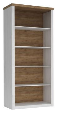 Bookshelf segnas14, Colour: pine white / oak brown - 198 x 90 x 43 cm (H x W x D)