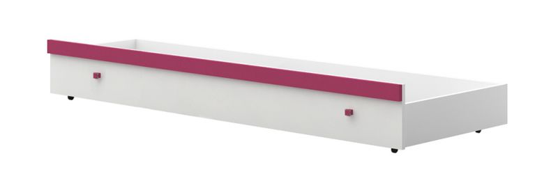 Bed frame for kid bed Lena 01, Colour: White / Pink - Reclining area: 80 x 190 cm (W x L)