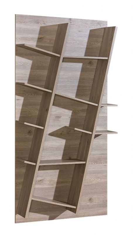 Shelf Cavalla 11, Alignment right, Colour: Oak Brown - Measurements: 195 x 100 x 22 cm (h x w x d)