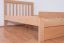 Single / guest bed ' Easy Premium Line ® ' K8 with 1 cover panel incl. 120 x 200 cm Beech solid wood natural 