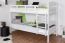 Bunk bed "Easy Premium Line" K11/n, solid beech wood, white finish, convertible - 90 x 200 cm