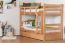 Bunk bed "Easy Premium Line" K3/n incl. 2 drawers and cover plates, solid beech wood, clearly varnished - 90 x 200 cm 